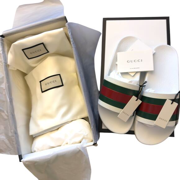 Gucci Classic 72s Pool Slides Men’s US11/UK10/EU44 - Designer Luxury Preppy NWT - Picture 1 of 10